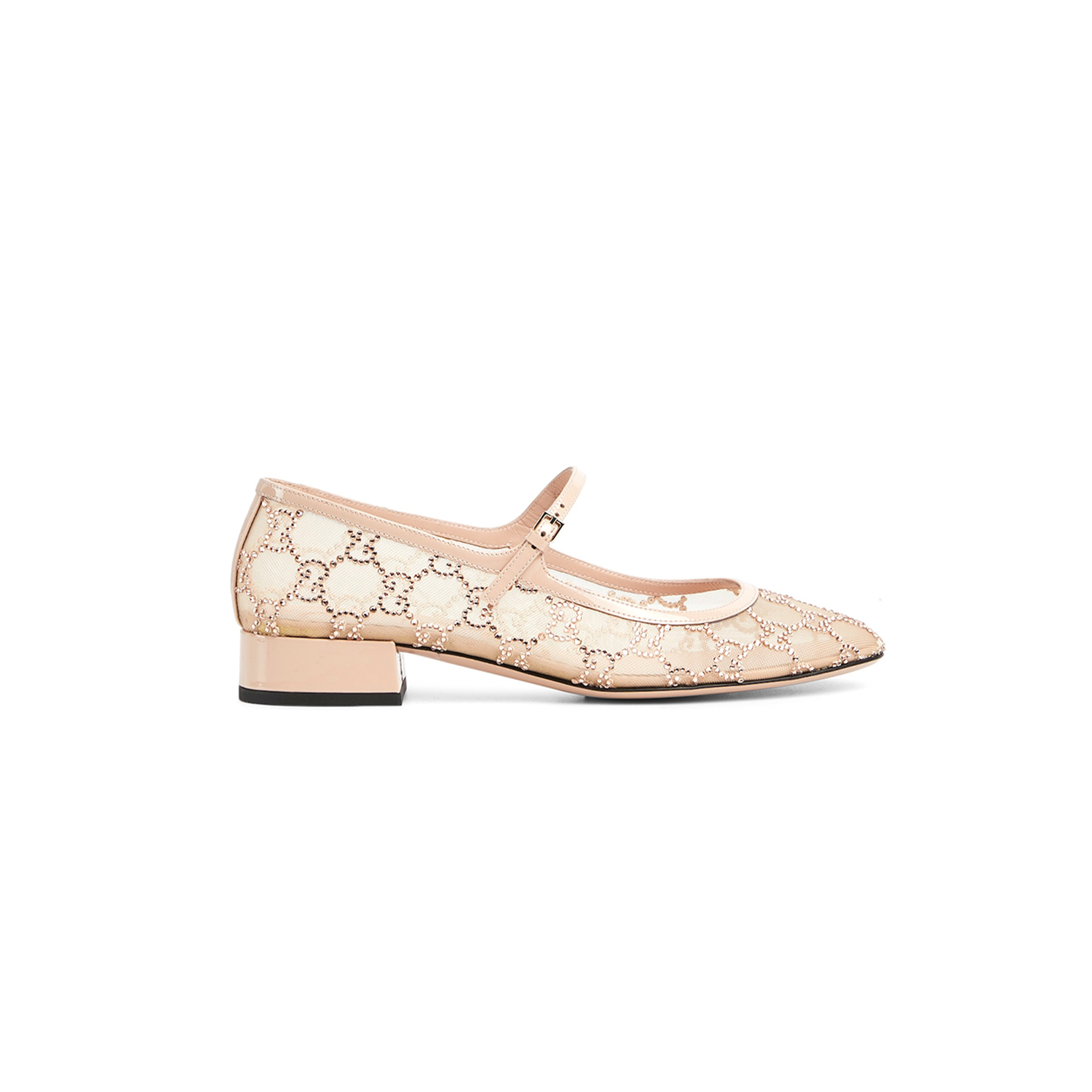 GUCCI WOMEN'S GG CRYSTAL BALLET FLAT 836809